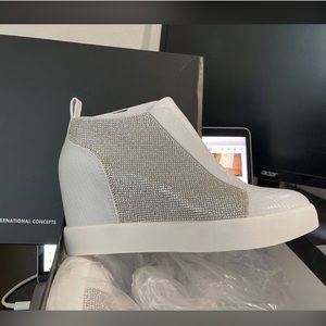 NWB INC INTERNATIONAL BEJEWELED PLATFORM HIGH TOP SNEAKERS